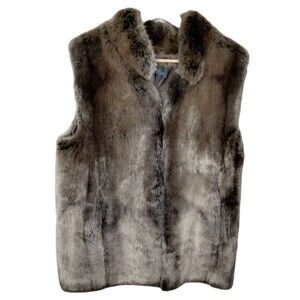Donna Salyers Fabulous Furs Brown Fox Faux Fur Vest Large